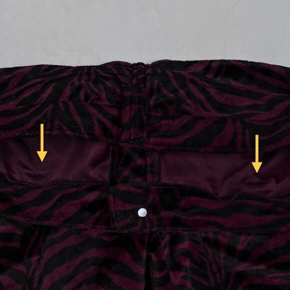 Vintage Serious LA Fuzzy Velvet Zebra Print Flare Pants Los Angeles Clothing Y2K - Picture 16 of 16